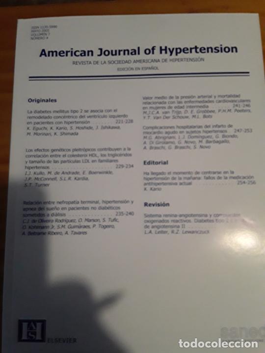Second hand books: AMERICAN JOURNAL OF HYPERTENSION.EDICION EN ESPA&Ntilde;OL.MAYO 2005, VOL.7, N.4.VER INDICE.