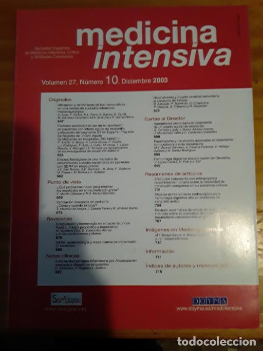 Libri di seconda mano: MEDICINA INTENSIVA, VOLUMEN 27, NUM. 10, DICIEMBRE 2003.VER INDICE.
