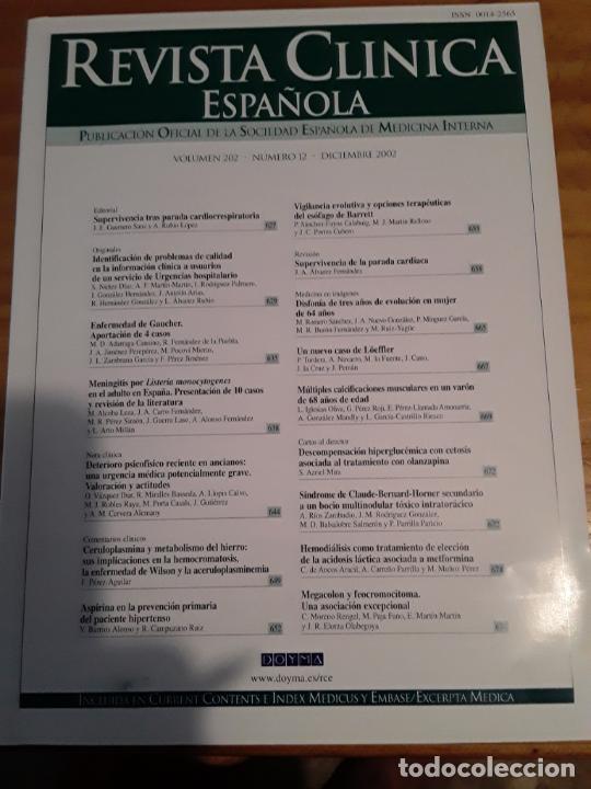 Libri di seconda mano: REVISTA CLINICA ESPA&Ntilde;OLA, VOL.202,N.12,DICIEMBRE 2002.VER INDICE.