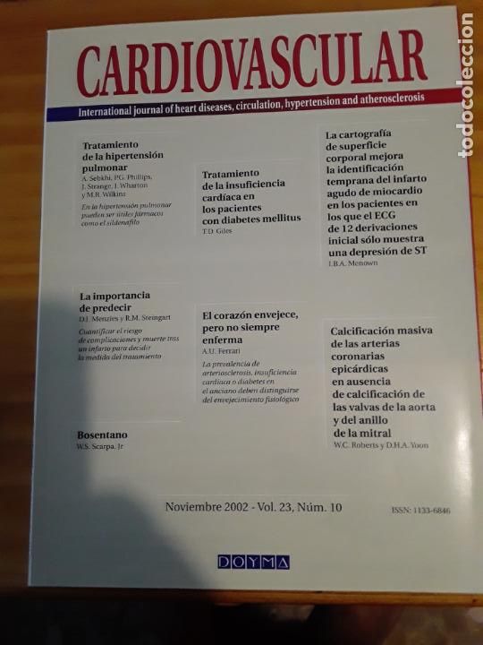 Gebrauchte B&uuml;cher: CARDIOVASCULAR.INTERNATIONAL JOURNAL OF HEART DISEASES, CIRCULATION,HYPERT.VOL.23,N.10, NOV.2002.
