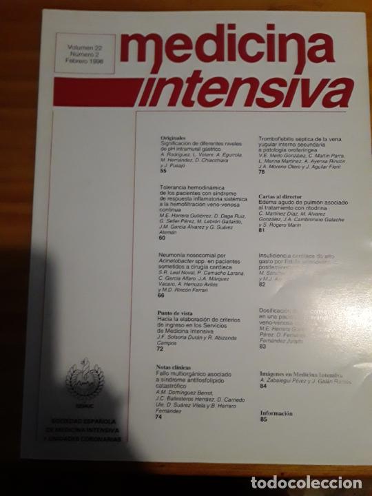 Gebrauchte B&uuml;cher: MEDICINA INTENSIVA, VOLUMEN 22, NUM. 2, FEBRERO 1998..VER INDICE.