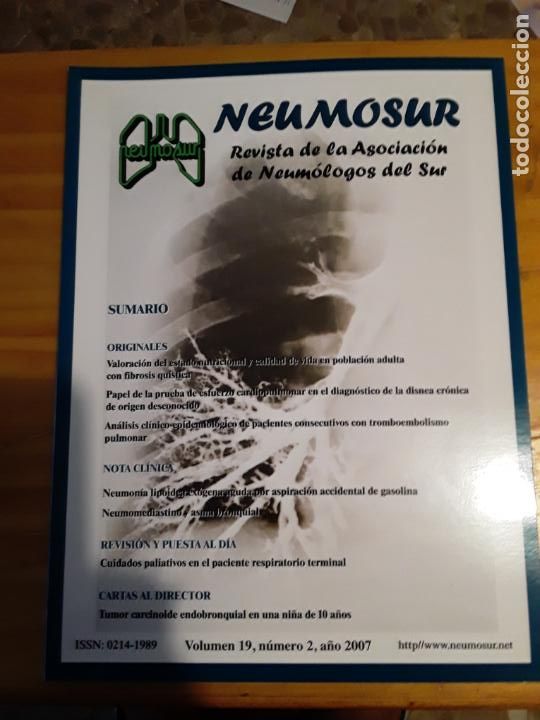 Gebrauchte B&uuml;cher: NEUMOSUR.REVISTA DE LA ASOCIACION DE NEUMOLOGOS DEL SUR.VOL.19, N.2, 2007.VER INDICE.