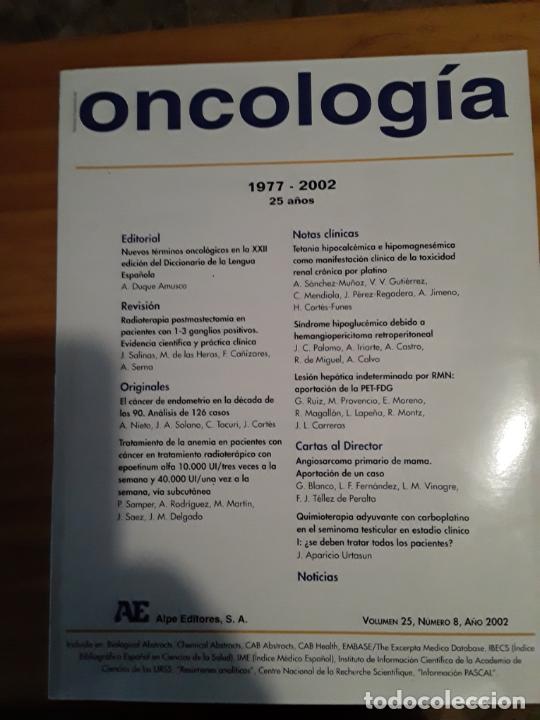 Gebrauchte B&uuml;cher: ONCOLOGIA, 1977-2002,25 A&Ntilde;OS, VOL.25, NUM.8, A&Ntilde;O 2002.VER INDICE.