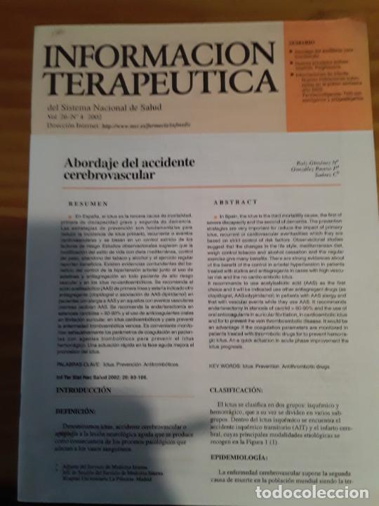 Libri di seconda mano: INFORMACION TERAPEUTICA DEL SISTEMA NACIONAL DE SALUD, VOL.26, N.4, 2002.VER INDICE.