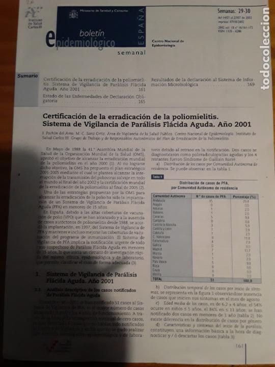 Libri di seconda mano: BOLETIN EPIDEMIOLOGICO SEMANAL,CONSEJO NACIONAL DE EPIDEMIOLOGIA,SEMANAS 29-30,4/07 AL 27/07 2002.