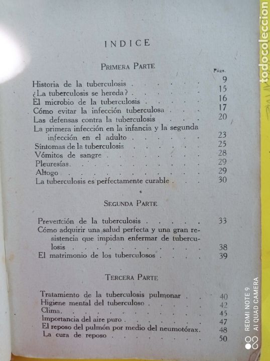 Libros de segunda mano: La tuberculosis,como evitarla,como curarla ,Dr Vander 1947 - Foto 3