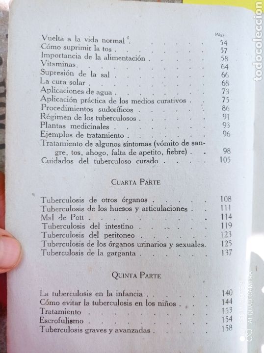 Libros de segunda mano: La tuberculosis,como evitarla,como curarla ,Dr Vander 1947 - Foto 4