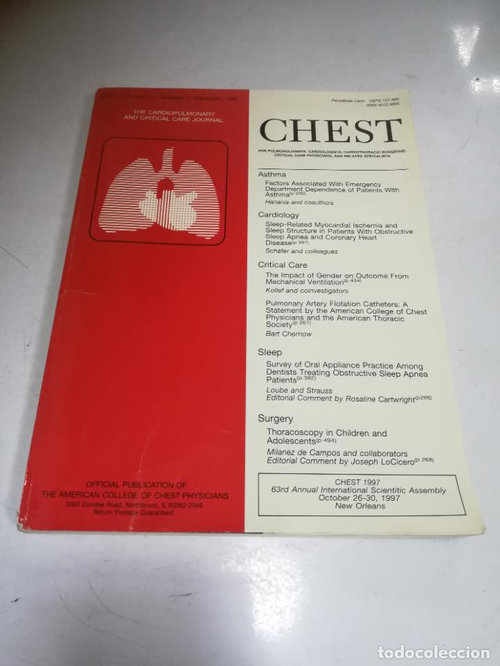 Livres d'occasion: REVISTA M&Eacute;DICA INGLESA. CHEST. VOLUME 111. N&ordm; 2. FEBRERO 1997. VER &Iacute;NDICE