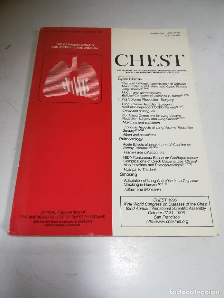 Livres d'occasion: REVISTA M&Eacute;DICA INGLESA. CHEST. VOLUME 110. N&ordm; 4. OCTUBRE 1996. VER &Iacute;NDICE