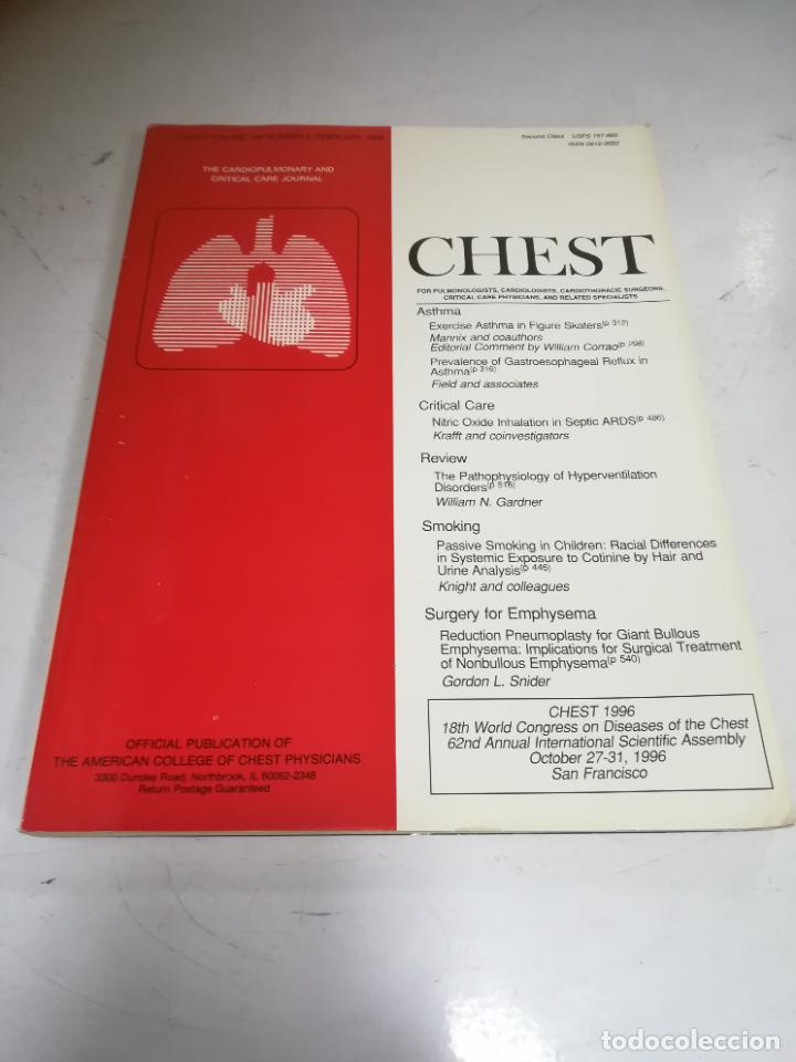 Livres d'occasion: REVISTA M&Eacute;DICA INGLESA. CHEST. VOLUME 109. N&ordm; 2. FEBRERO 1996. VER &Iacute;NDICE