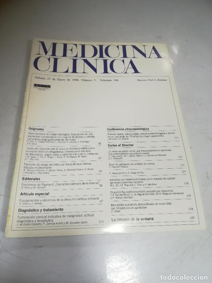 Livres d'occasion: REVISTA MEDICINA CL&Iacute;NICA. 27 ENERO 1996. N&ordm; 3. VOLUMEN 106. VER &Iacute;NDICE