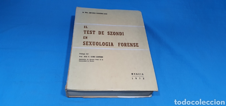 Libros de segunda mano: EL TEST DE SZONDI EN SEXUOLOGIA FORENSE MURCIA 1972
