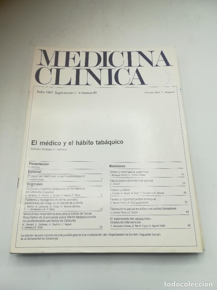 Libri di seconda mano: REVISTA. MEDICINA CL&Iacute;NICA. JULIO 1987. SUPLEMENTO 1 VOLUMEN 89. VER SUMARIO