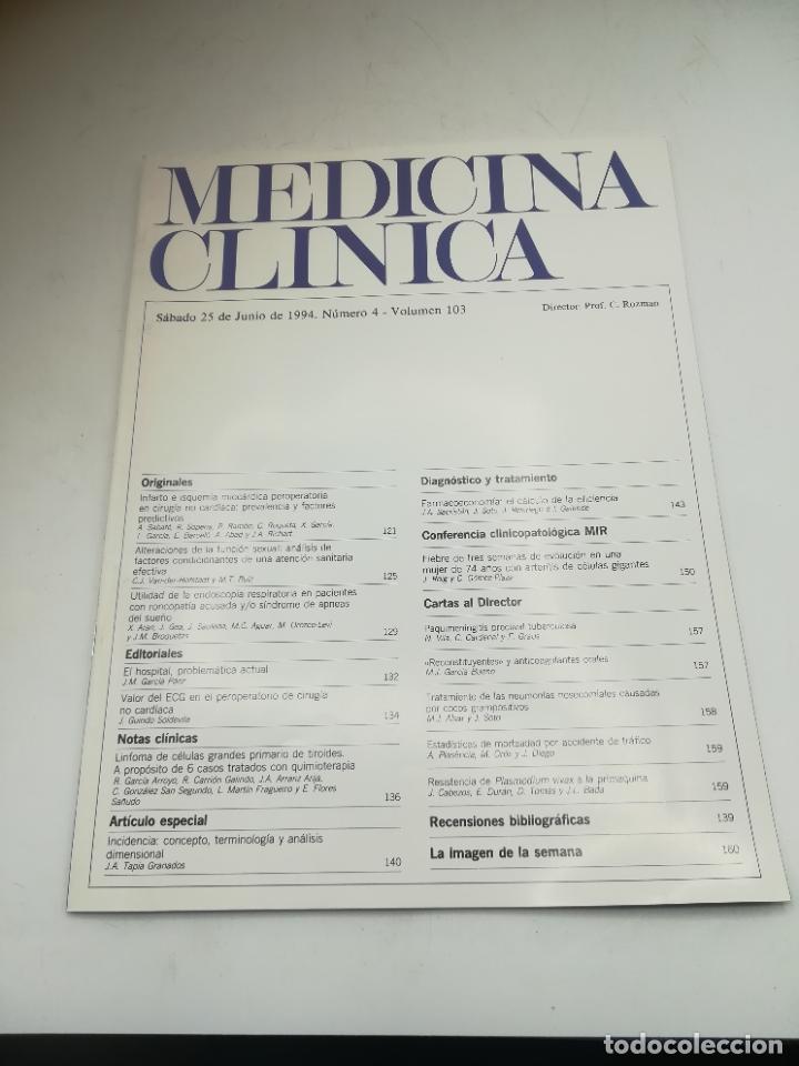 Second hand books: REVISTA. MEDICINA CL&Iacute;NICA. 25 JUNIO 1994. N&ordm;4. VOLUMEN 103. VER SUMARIO
