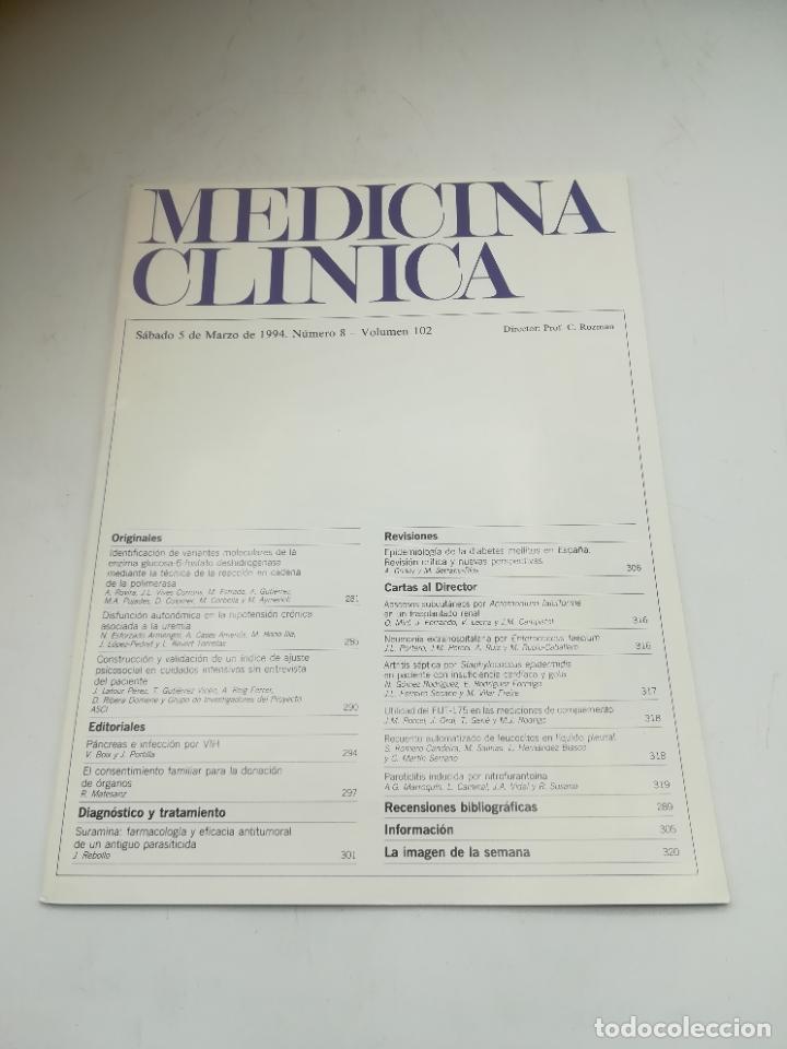 Second hand books: REVISTA. MEDICINA CL&Iacute;NICA. 5 MARZO 1994. N&ordm; 8. VOLUMEN 102. VER SUMARIO