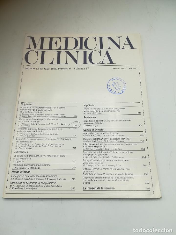 Second hand books: REVISTA. MEDICINA CL&Iacute;NICA. 12 JULIO 1994. N&ordm; 6. VOLUMEN 87. VER SUMARIO