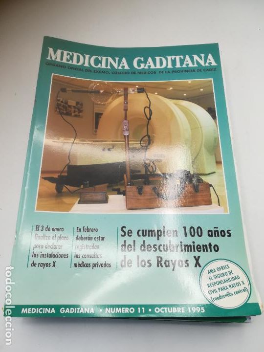 Libri di seconda mano: REVISTA MEDICINA GADITANA. N&ordm; 11. A&Ntilde;O 1995. SE CUMPLEN 100 A&Ntilde;OS DE RAYOS X. VER SUMARIO