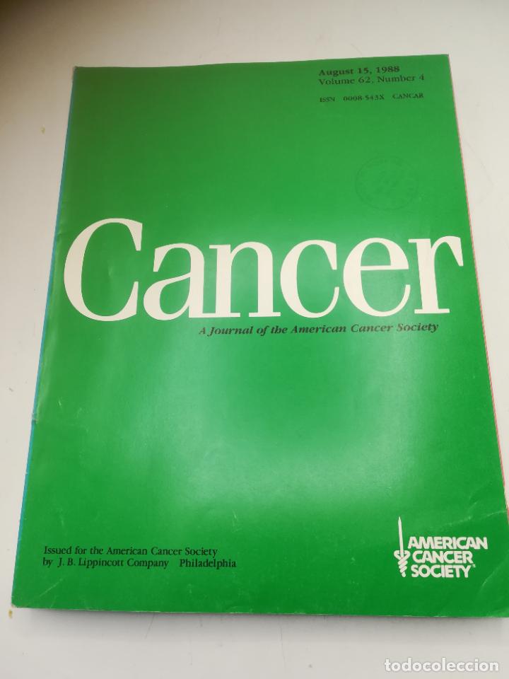Libri di seconda mano: REVISTA CANCER. 15 AGOSTO 1988. VOL 62. N&ordm; 4. AMERICAN CANCER SOCIETY. VER SUMARIO