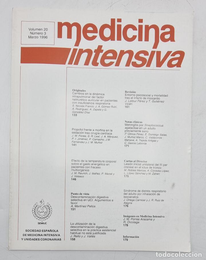 Gebrauchte B&uuml;cher: REVISTA MEDICINA INTENSIVA. VOL 20. N&ordm; 3. MARZO 1996. VER SUMARIO.