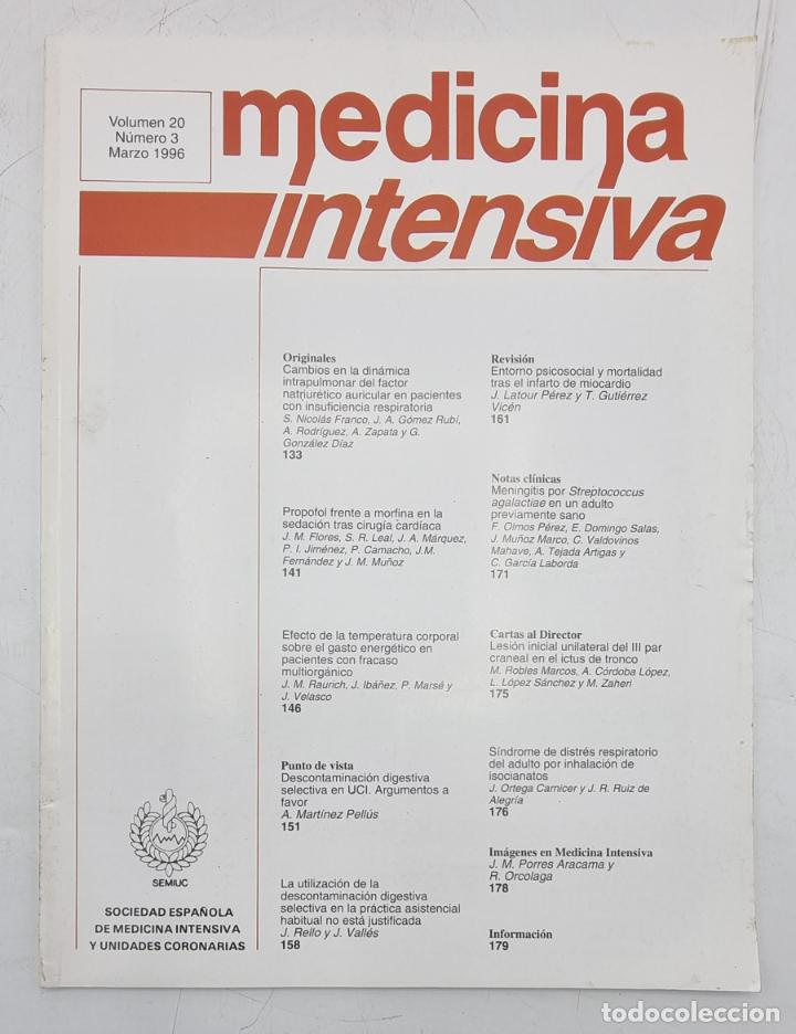 Gebrauchte B&uuml;cher: REVISTA MEDICINA INTENSIVA. VOL 20. N&ordm; 3. MARZO 1996. VER SUMARIO.