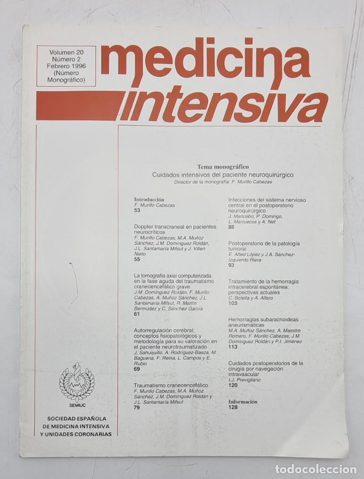 Gebrauchte B&uuml;cher: REVISTA MEDICINA INTENSIVA. VOL 20. N&ordm; 2. FEBRERO 1996. VER SUMARIO.