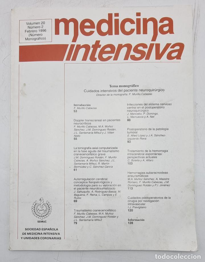 Gebrauchte B&uuml;cher: REVISTA MEDICINA INTENSIVA. VOL 20. N&ordm; 2. FEBRERO 1996. VER SUMARIO.
