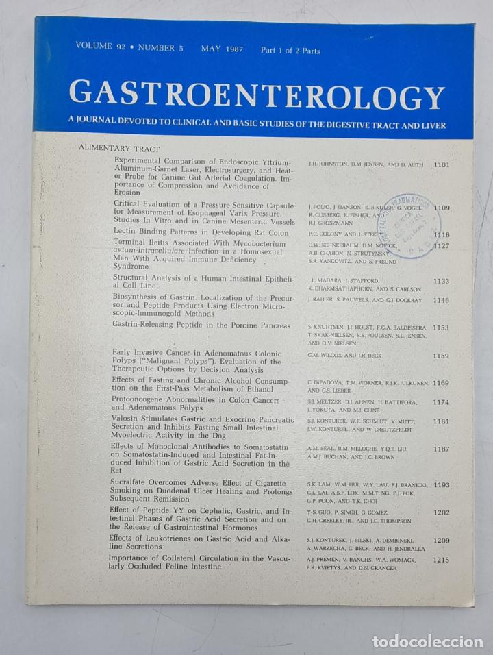 Gebrauchte B&uuml;cher: REVISTA MEDICA. GASTROENTEROLOGY. VOLUME 92. N&ordm; 5. MAY 1987. VER SUMARIO.