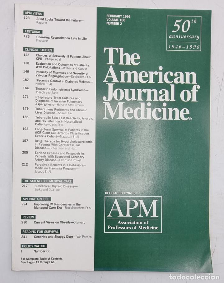 Gebrauchte B&uuml;cher: REVISTA MEDICA. THE AMERICAN JOURNAL OF MEDICINE. FEBRUARY 1996. VOLUME 100 N&ordm; 2. VER SUMARIO.