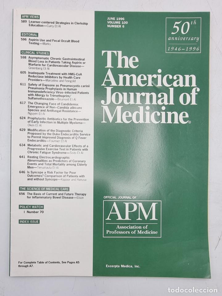 Gebrauchte B&uuml;cher: REVISTA MEDICA. THE AMERICAN JOURNAL OF MEDICINE. JUNE 1996. VOLUME 100 N&ordm; 6. VER SUMARIO.