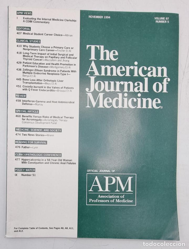 Gebrauchte B&uuml;cher: REVISTA MEDICA. THE AMERICAN JOURNAL OF MEDICINE. NOVEMBER 1994. VOLUME 97 N&ordm; 5. VER SUMARIO.