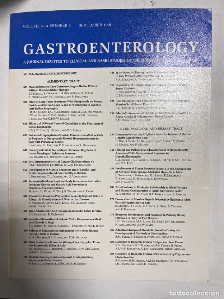 Gebrauchte B&uuml;cher: REVISTA MEDICA. GASTROENTEROLOGY. VOLUMEN 99. N&ordm; 3. SEPTIEMBRE 1990. VER SUMARIO.