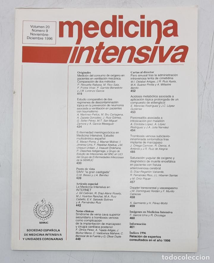 Libri di seconda mano: REVISTA MEDICINA INTENSIVA. VOL 20 . N&ordm; 9. DICIEMBRE 1996. VER SUMARIO.