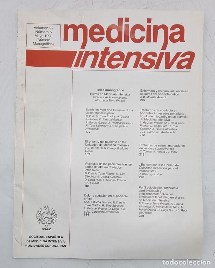 Libri di seconda mano: REVISTA MEDICINA INTENSIVA. VOL 22 . N&ordm; 5. MAYO 1998. VER SUMARIO.