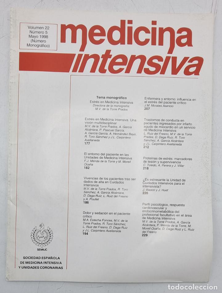 Libri di seconda mano: REVISTA MEDICINA INTENSIVA. VOL 22 . N&ordm; 5. MAYO 1998. VER SUMARIO.