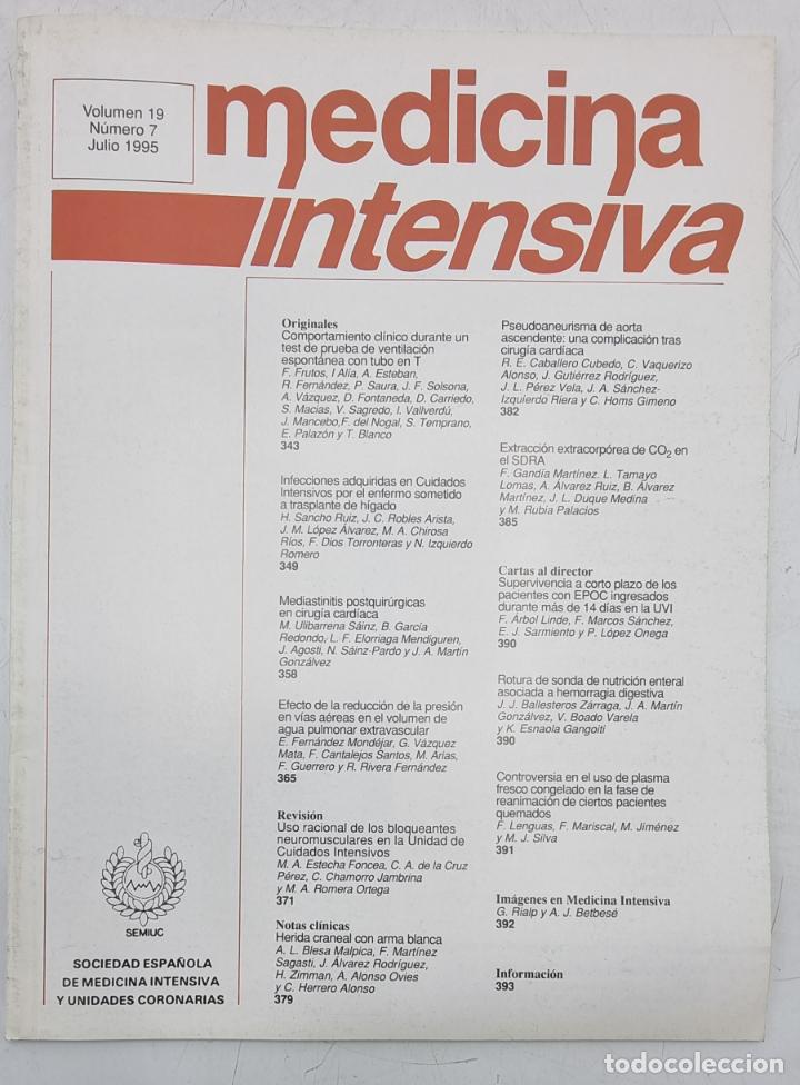 Libri di seconda mano: REVISTA MEDICINA INTENSIVA. VOL 19 . N&ordm; 7. JULIO 1995. VER SUMARIO.