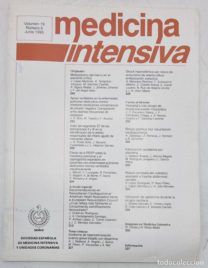 Libri di seconda mano: REVISTA MEDICINA INTENSIVA. VOL 19 . N&ordm; 6. JUNIO 1995. VER SUMARIO.