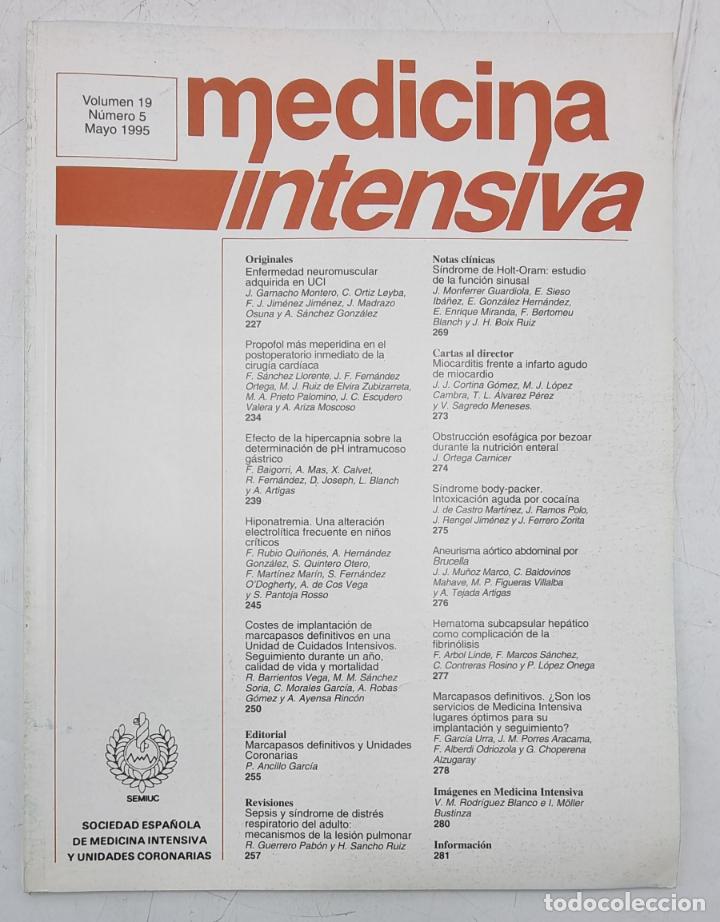 Libri di seconda mano: REVISTA MEDICINA INTENSIVA. VOL 19 . N&ordm; 5. MAYO 1995. VER SUMARIO.