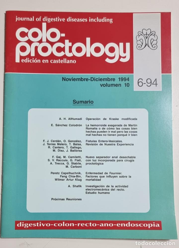 Libri di seconda mano: REVISTA MEDICA. COLO-PROCTOLOGY. EN CASTELLANO. N&ordm;6 1994. VOLUMEN 10. VER SUMARIO.