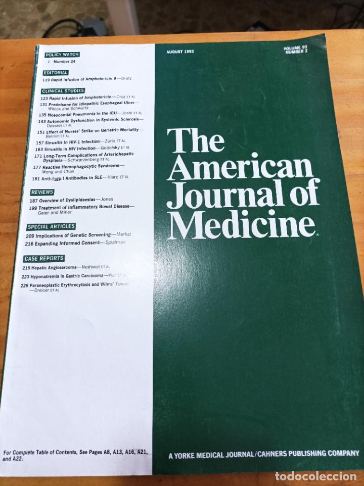 Libri di seconda mano: REVISTA MEDICA.THE AMERICAN JOURNAL OF MEDICINE,AUGUST 1992,V.93,N.3,VER &Iacute;NDICE.