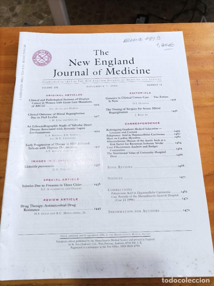 Second hand books: THE NEW ENGLAND JOURNAL OF MEDICINE,V.325,NOVEMBER 7,1996,NUM.19.VER &Iacute;NDICE.