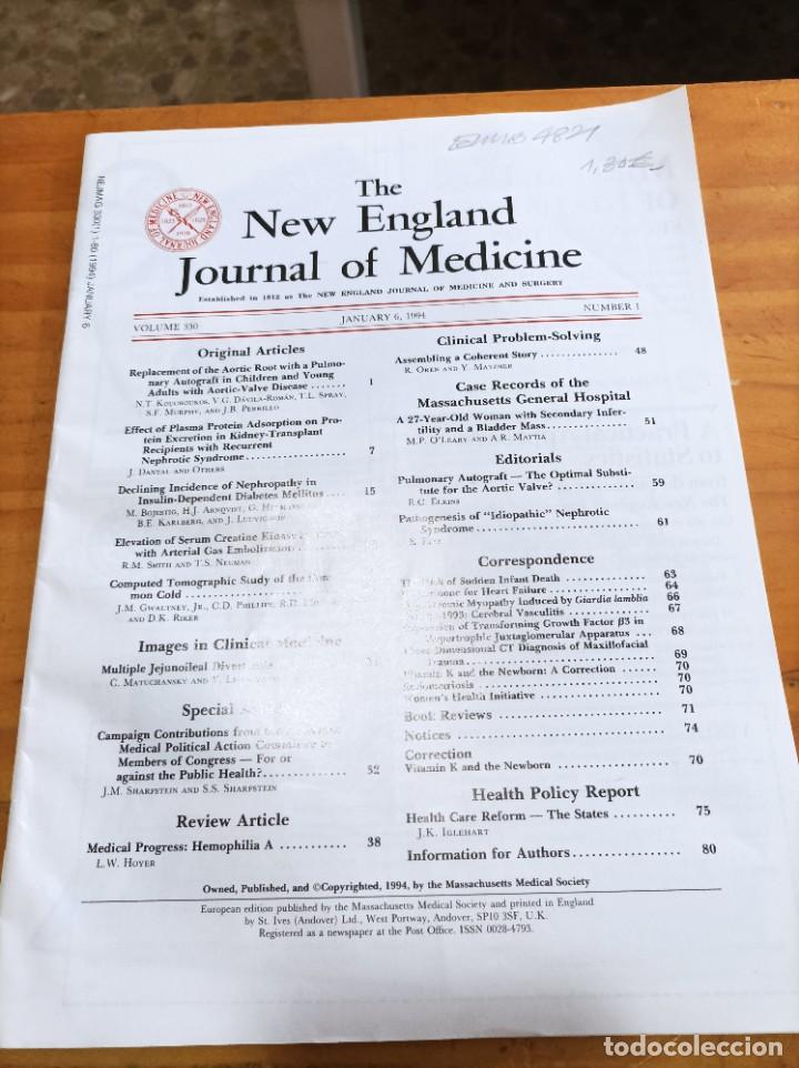 Second hand books: THE NEW ENGLAND JOURNAL OF MEDICINE,V.330, JANUARY 6,1994,NUM.1.VER &Iacute;NDICE.