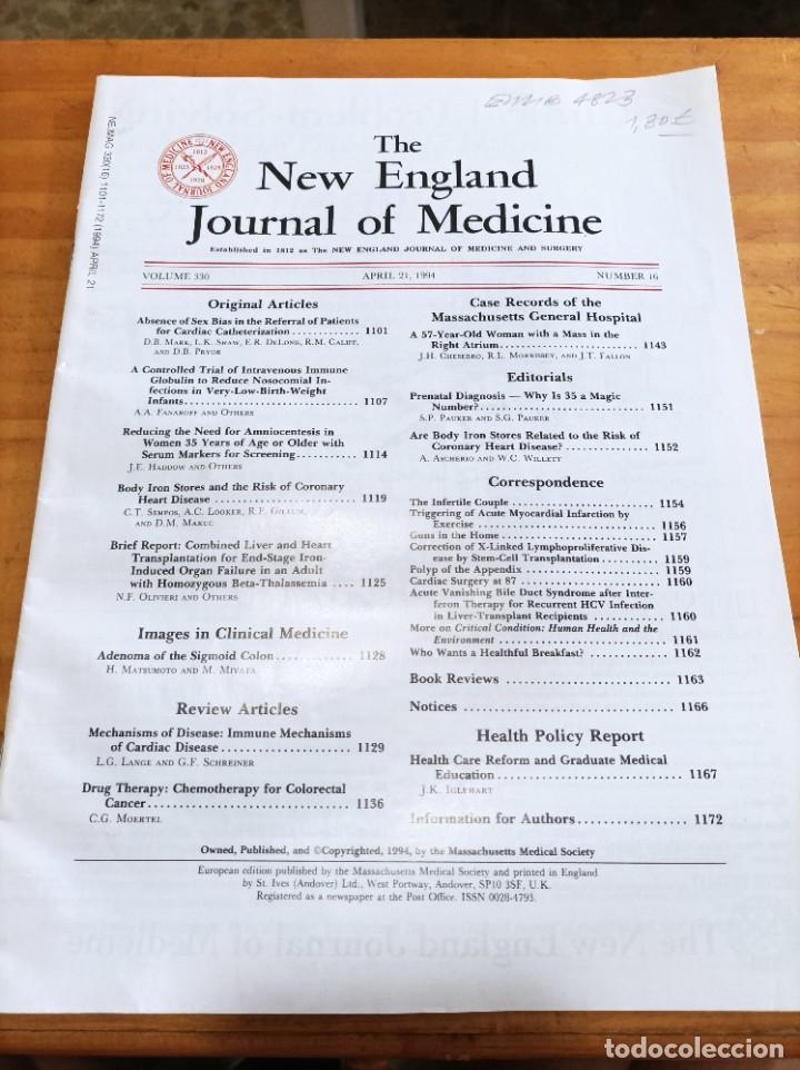 Second hand books: THE NEW ENGLAND JOURNAL OF MEDICINE,V.330,APRIL 21,1994,NUM.16.VER &Iacute;NDICE.