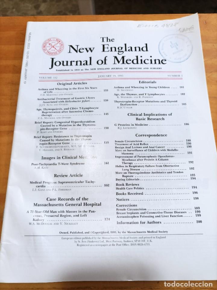 Second hand books: THE NEW ENGLAND JOURNAL OF MEDICINE,V.332,JANUARY 19,1995,NUM.3.VER &Iacute;NDICE.