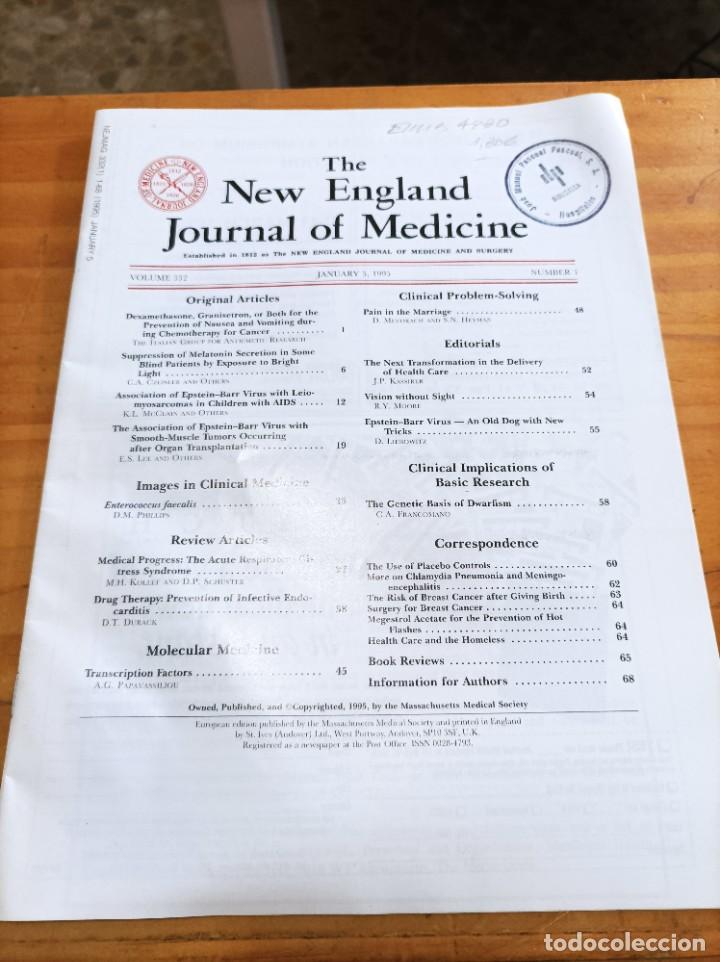 Second hand books: THE NEW ENGLAND JOURNAL OF MEDICINE,V.332,JANUARY 3,1995,NUM.1.VER &Iacute;NDICE.