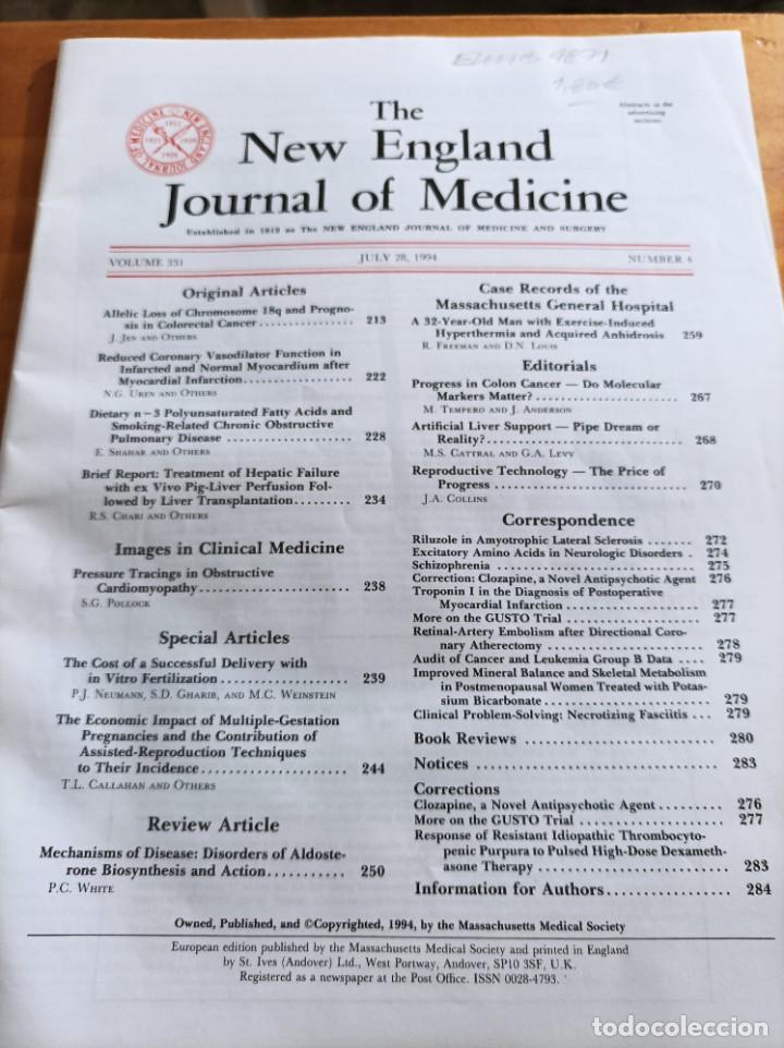Second hand books: THE NEW ENGLAND JOURNAL OF MEDICINE,V.331, JULY 28,1984,NUM.4.VER &Iacute;NDICE.