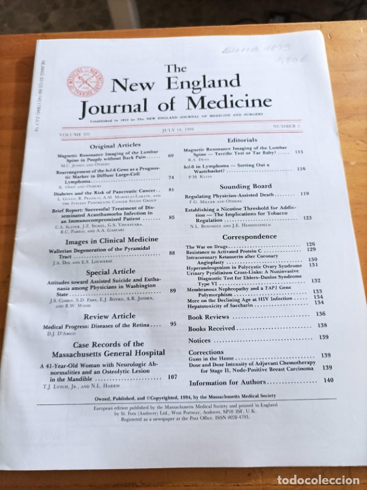 Second hand books: THE NEW ENGLAND JOURNAL OF MEDICINE,V.331, JULY 14,1994,N.2.VER &Iacute;NDICE.