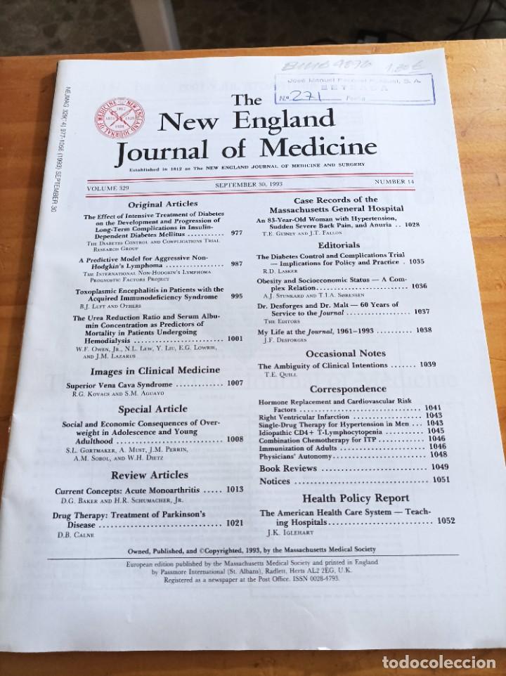 Second hand books: THE NEW ENGLAND JOURNAL OF MEDICINE,V.329, SEPTEMBER 30,1993,N.14.VER &Iacute;NDICE.