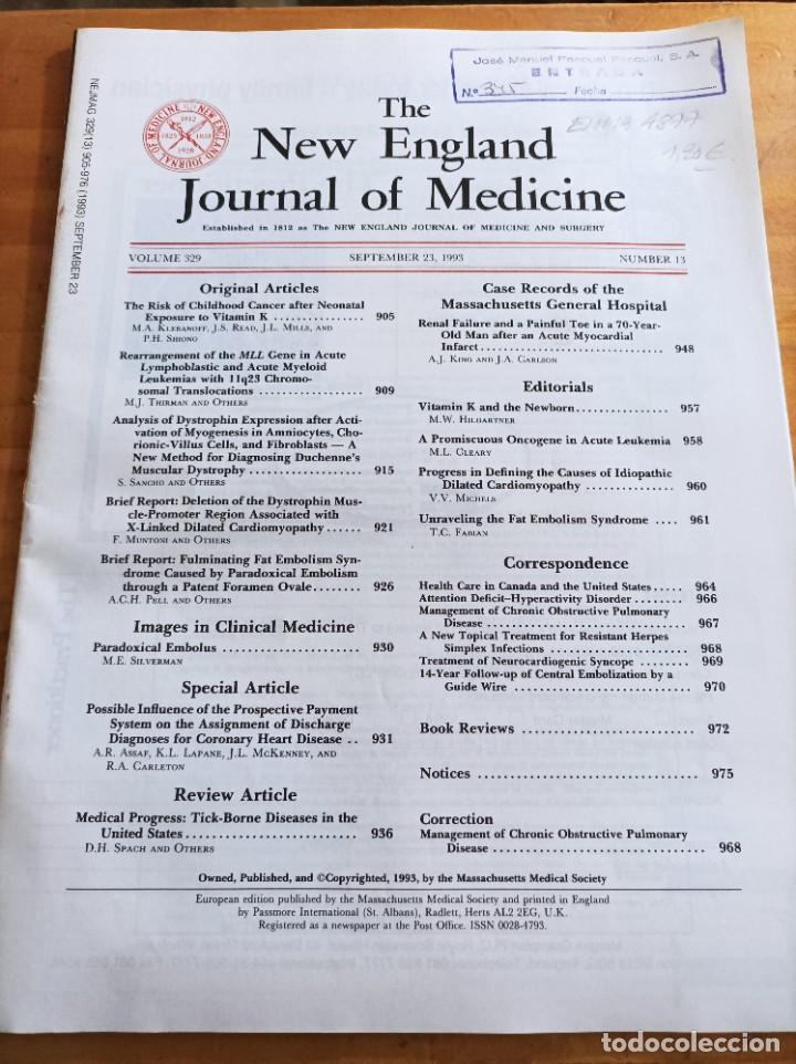 Second hand books: THE NEW ENGLAND JOURNAL OF MEDICINE,V.329, SEPTEMBER 23,1993,N.13.VER &Iacute;NDICE.