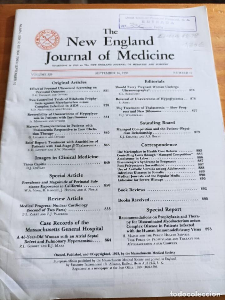 Second hand books: THE NEW ENGLAND JOURNAL OF MEDICINE,V.329, SEPTEMBER 16,1993,N.12.VER &Iacute;NDICE.