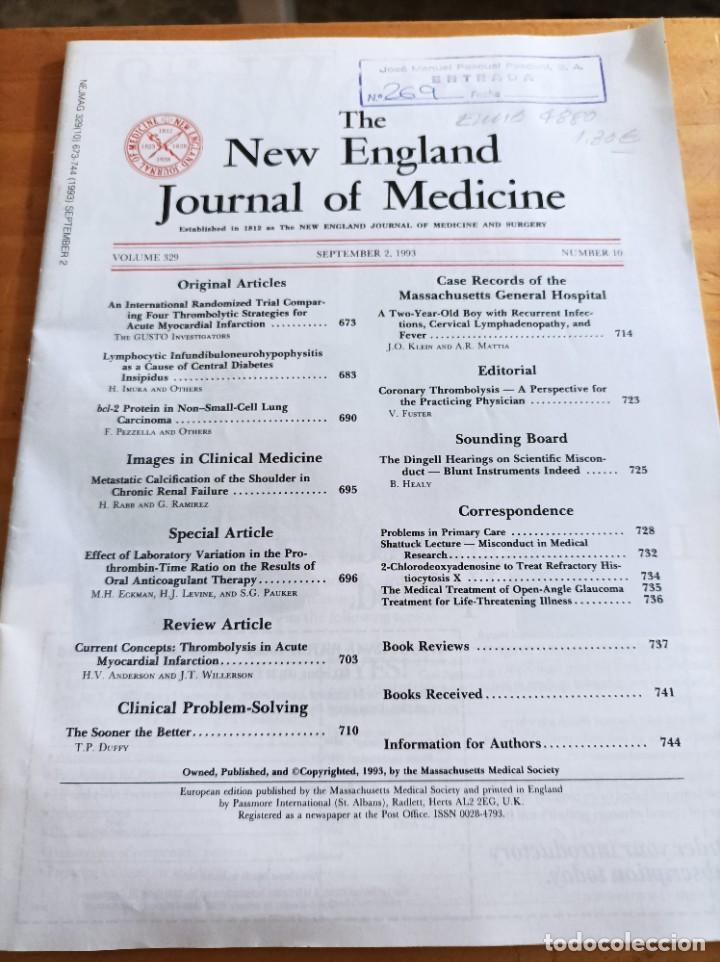 Second hand books: THE NEW ENGLAND JOURNAL OF MEDICINE,V.329, SEPTEMBER 2,1993,N.10.VER &Iacute;NDICE.
